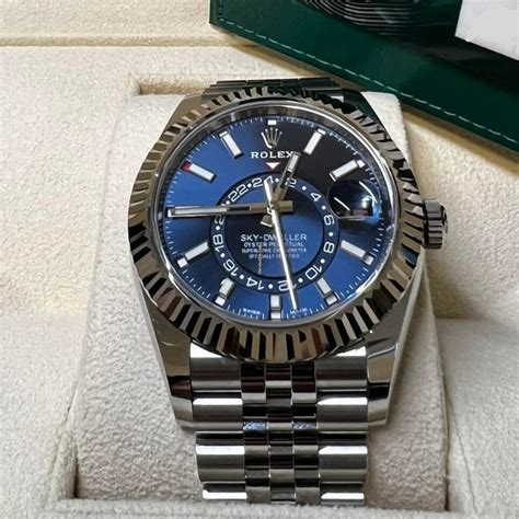 rolex blue sky dweller review|rolex sky dweller blue 2022.